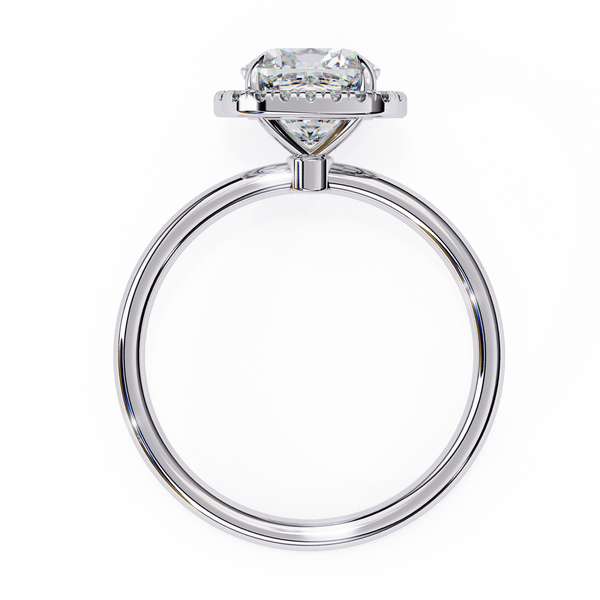 Classic Square Cushion Cut Diamond Halo Engagement Ring