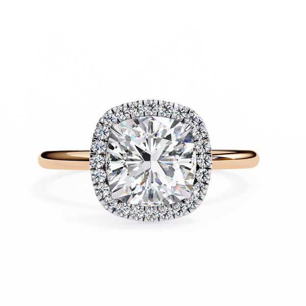 Classic Square Cushion Cut Diamond Halo Engagement Ring