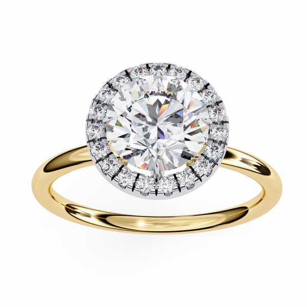 Classic Round Cut Diamond Halo Engagement Ring