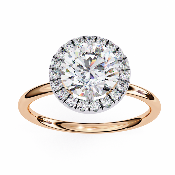 Classic Round Cut Diamond Halo Engagement Ring