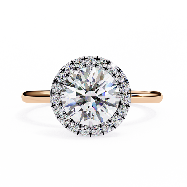 Classic Round Cut Diamond Halo Engagement Ring