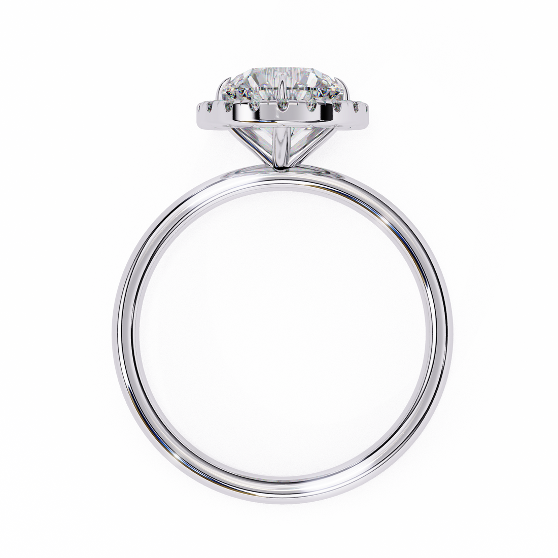Celestial Glow Round Cut Halo Engagement Ring