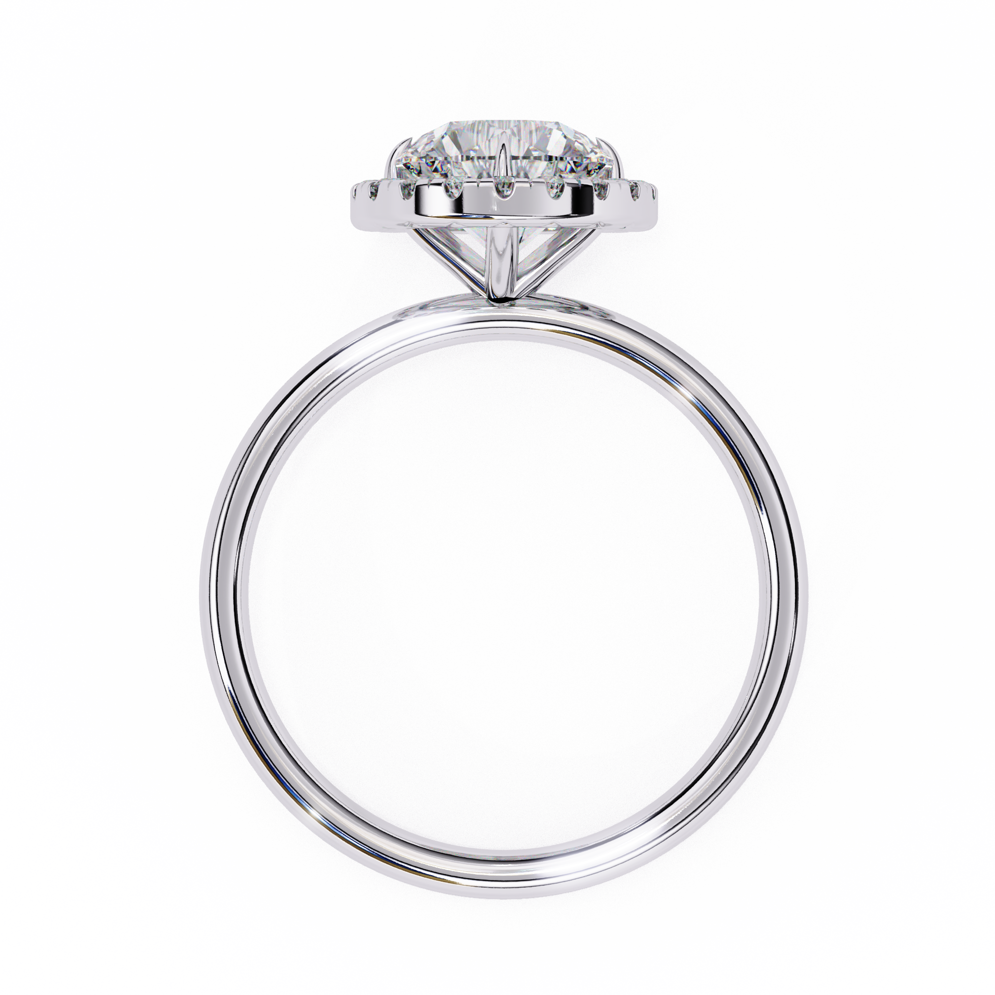 Celestial Glow Round Cut Halo Engagement Ring