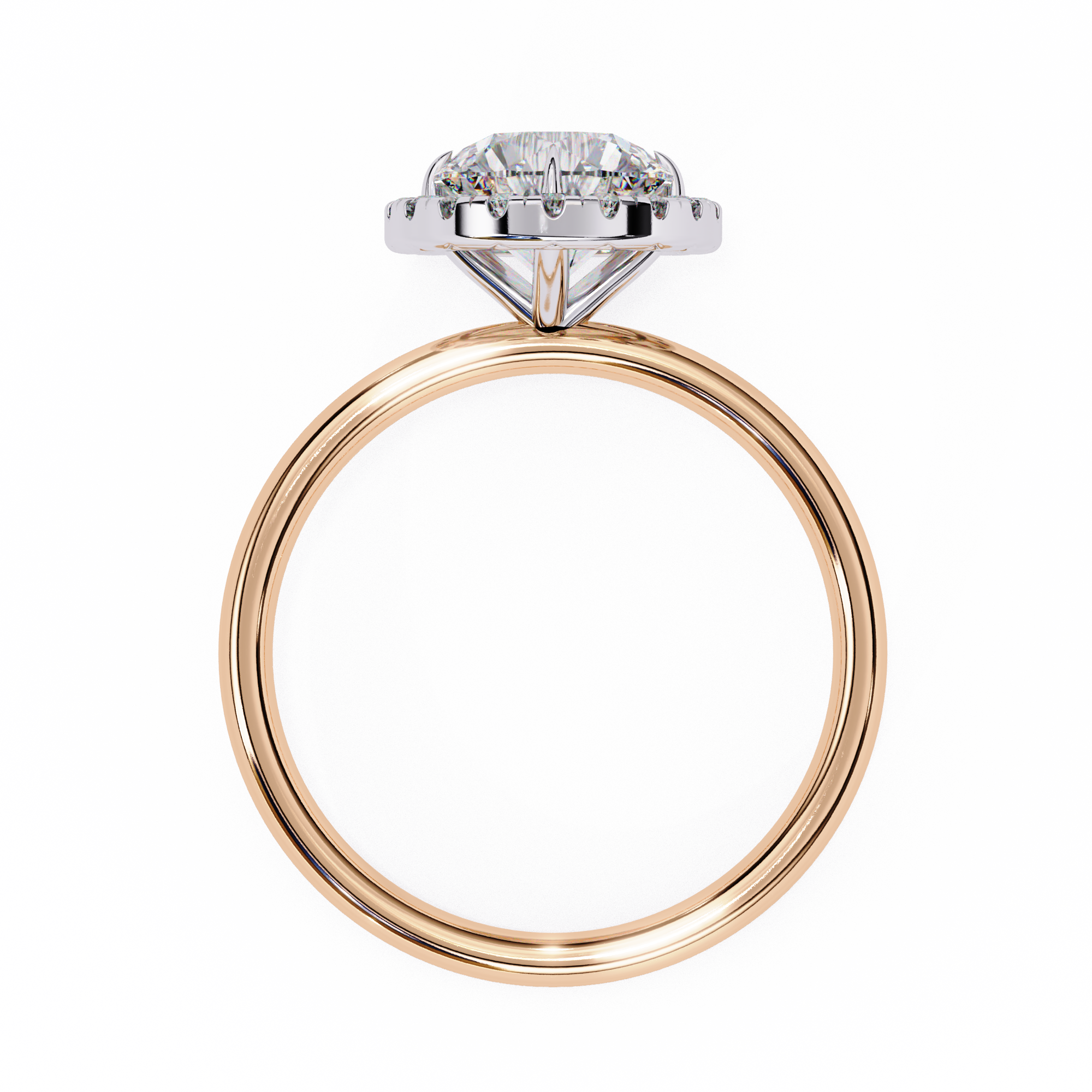 Celestial Glow Round Cut Halo Engagement Ring