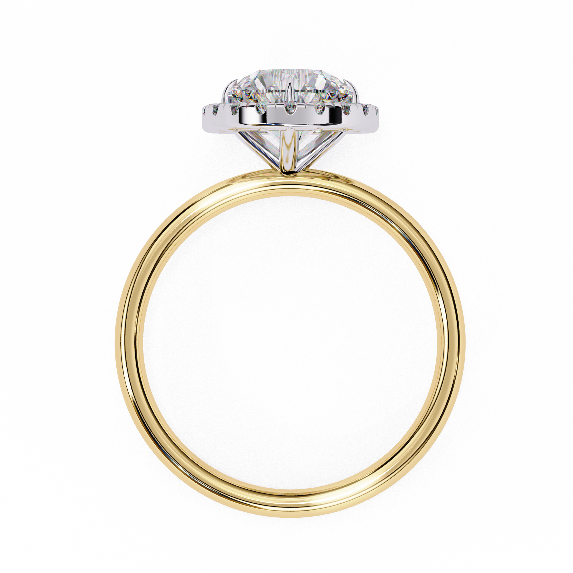 Celestial Glow Round Cut Halo Engagement Ring