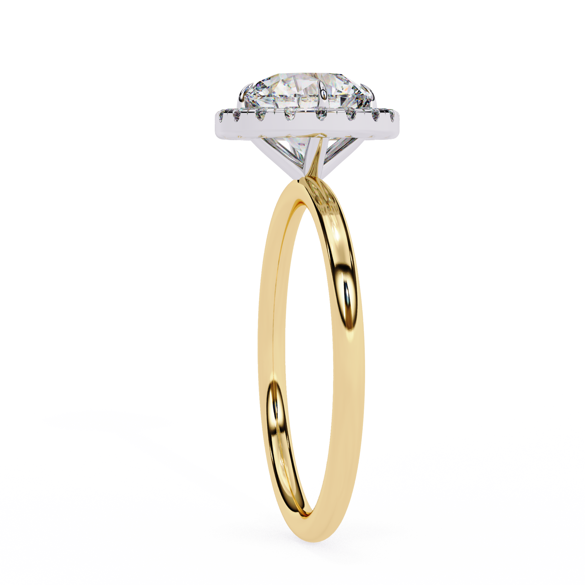 Celestial Glow Round Cut Halo Engagement Ring