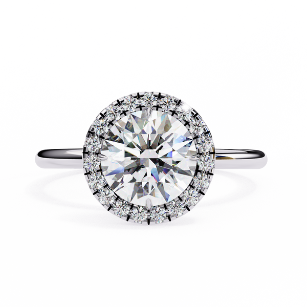 Classic Round Cut Diamond Halo Engagement Ring