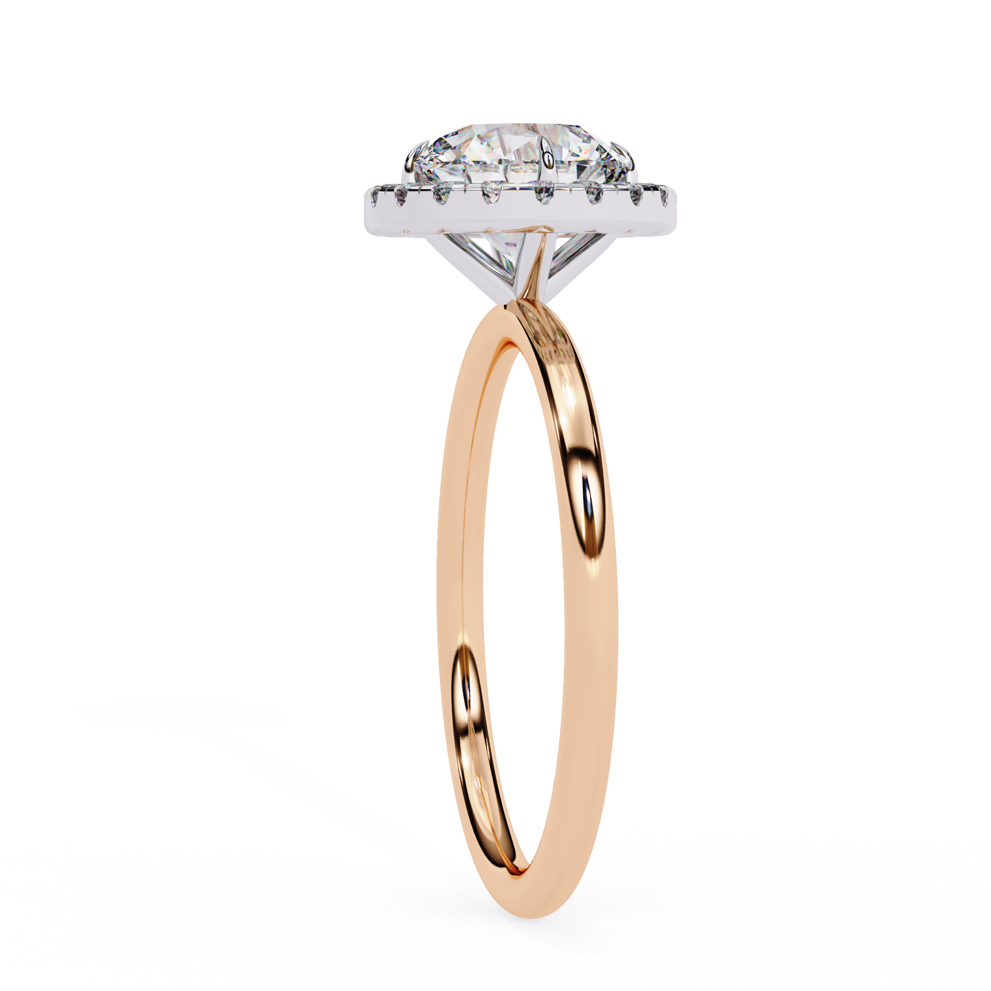 Celestial Glow Round Cut Halo Engagement Ring