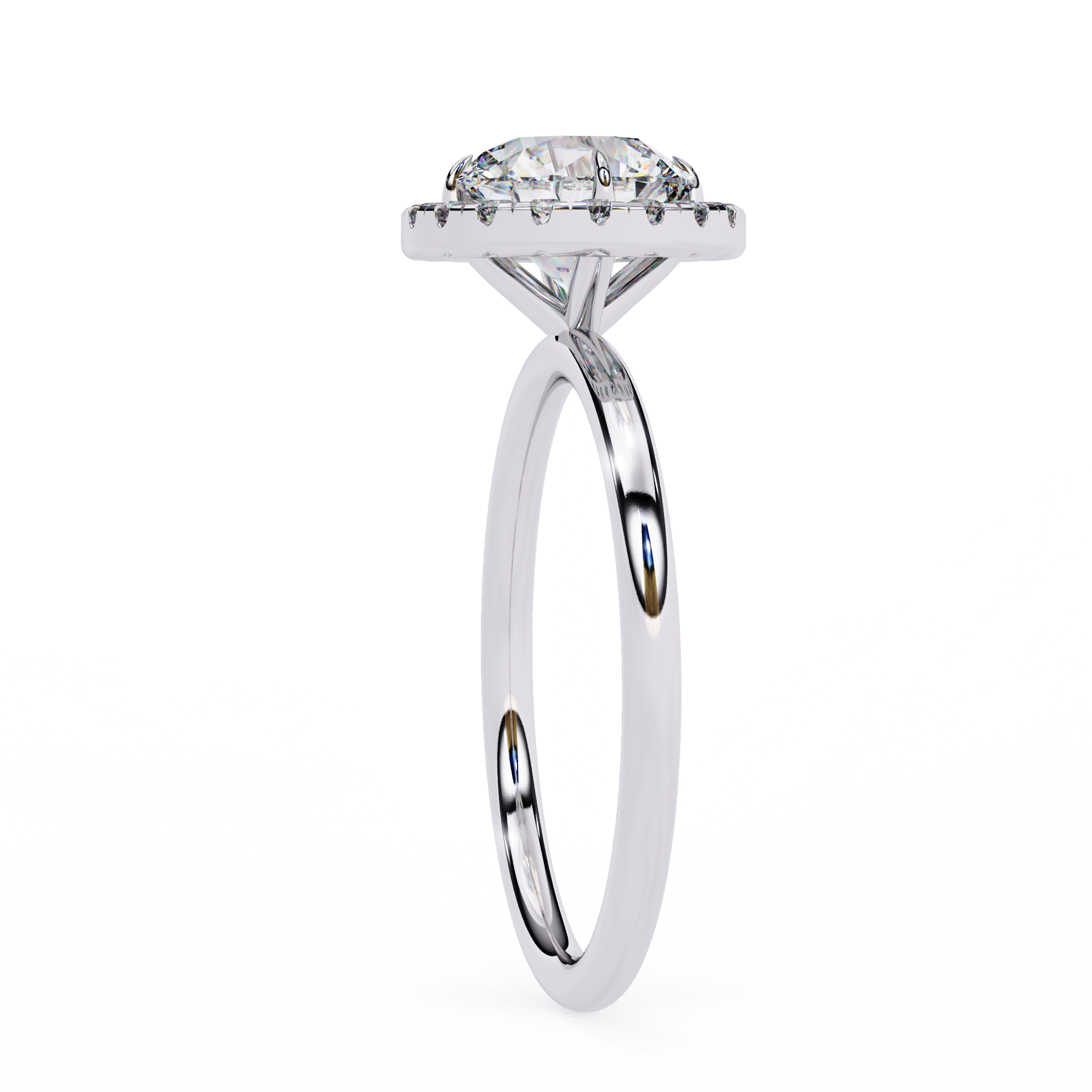 Celestial Glow Round Cut Halo Engagement Ring