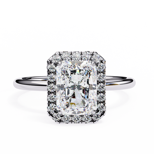 Classic Radiant Cut Diamond Halo Engagement Ring