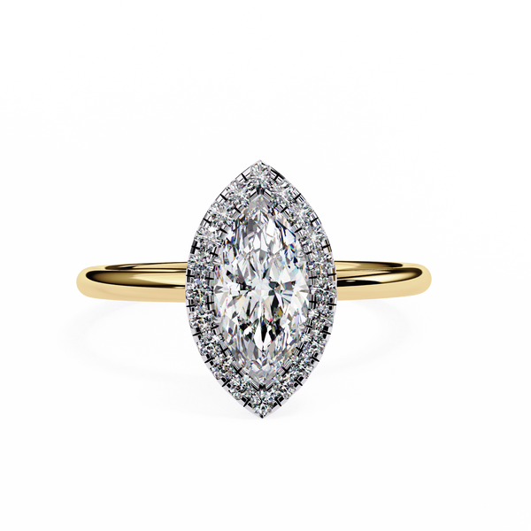 Classic Marquise Cut Diamond Halo Ring