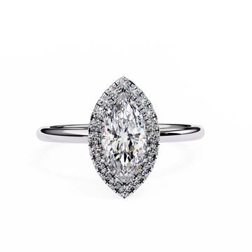 Classic Marquise Cut Lab Grown Diamond Halo Ring