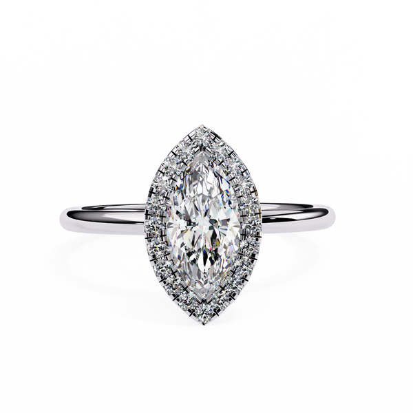 Classic Marquise Cut Diamond Halo Ring