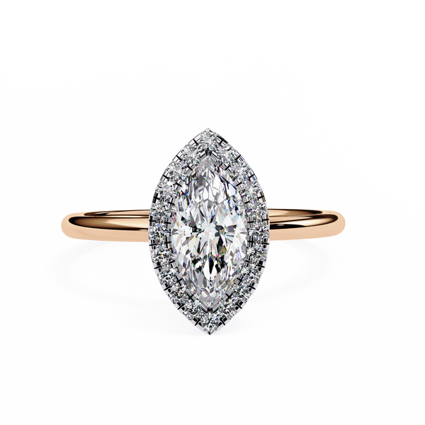 Classic Marquise Cut Diamond Halo Ring
