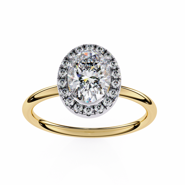 Classic Oval Cut Diamond Halo Engagement Ring