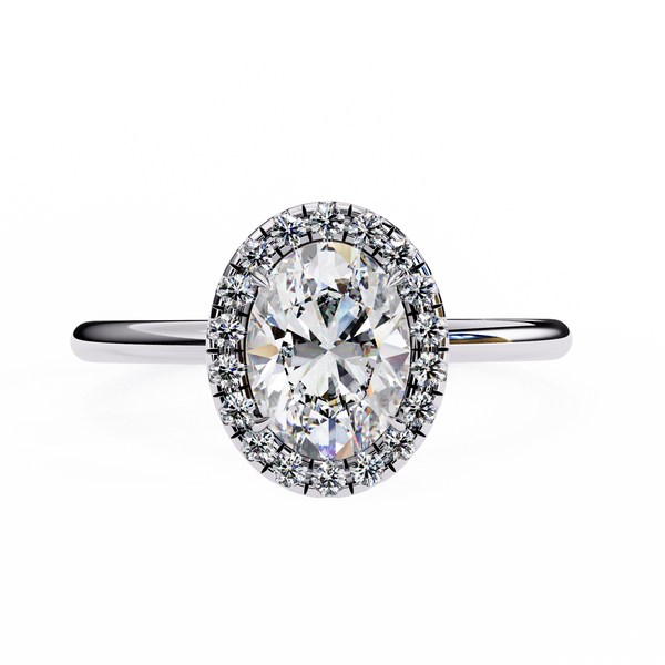 Classic Oval Cut Diamond Halo Engagement Ring