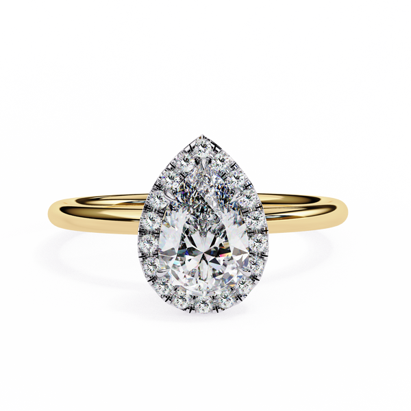 Classic Pear Cut Diamond Halo Engagement Ring