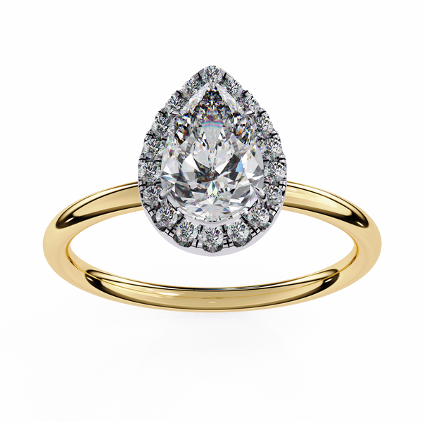 Classic Pear Cut Diamond Halo Engagement Ring