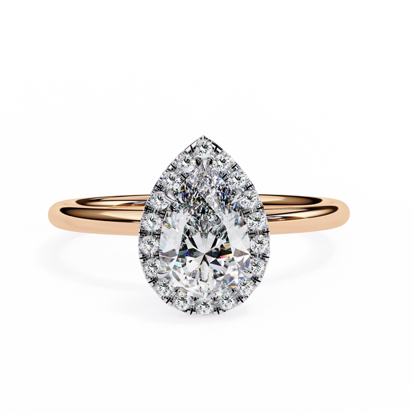 Classic Pear Cut Diamond Halo Engagement Ring