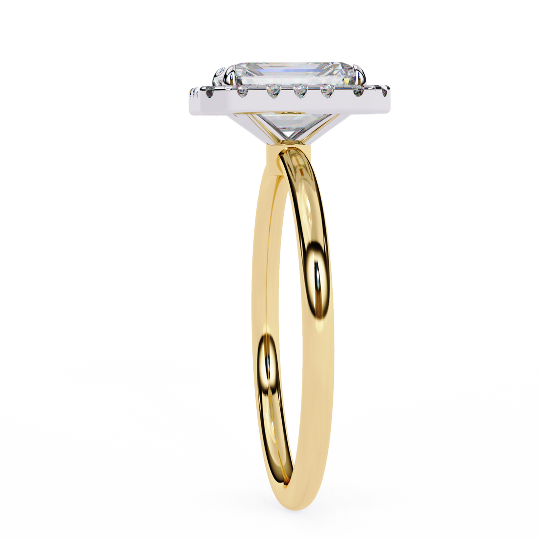 Classic Emerald Cut Diamond Halo Engagement Ring