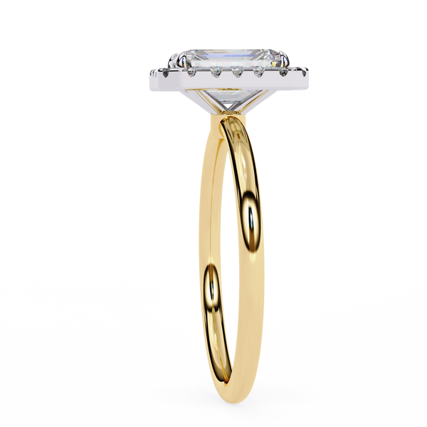 Classic Emerald Cut Diamond Halo Engagement Ring