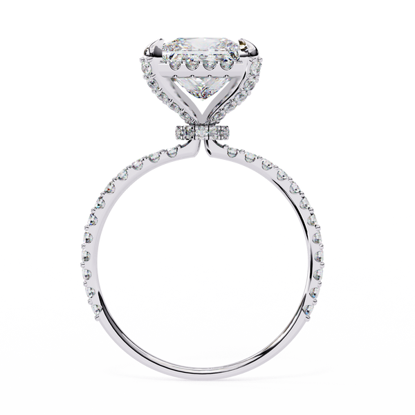 Square Cut Halo Diamond Ring