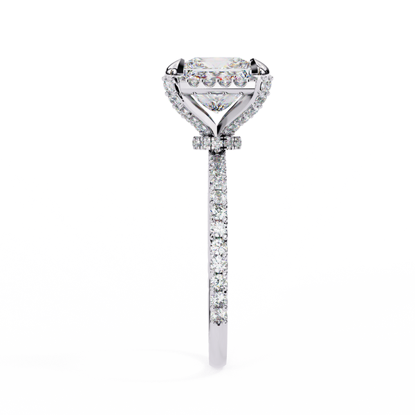 Square Cut Halo Diamond Ring