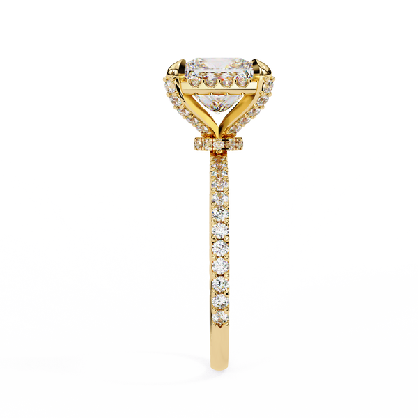 Square Cut Halo Diamond Ring