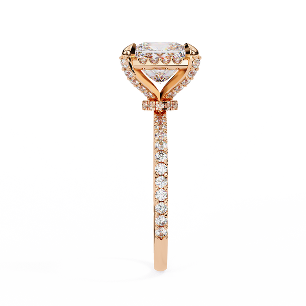 Square Cut Halo Diamond Ring