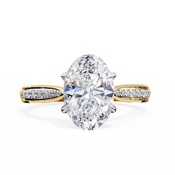Elegant Oval Solitaire with Pave