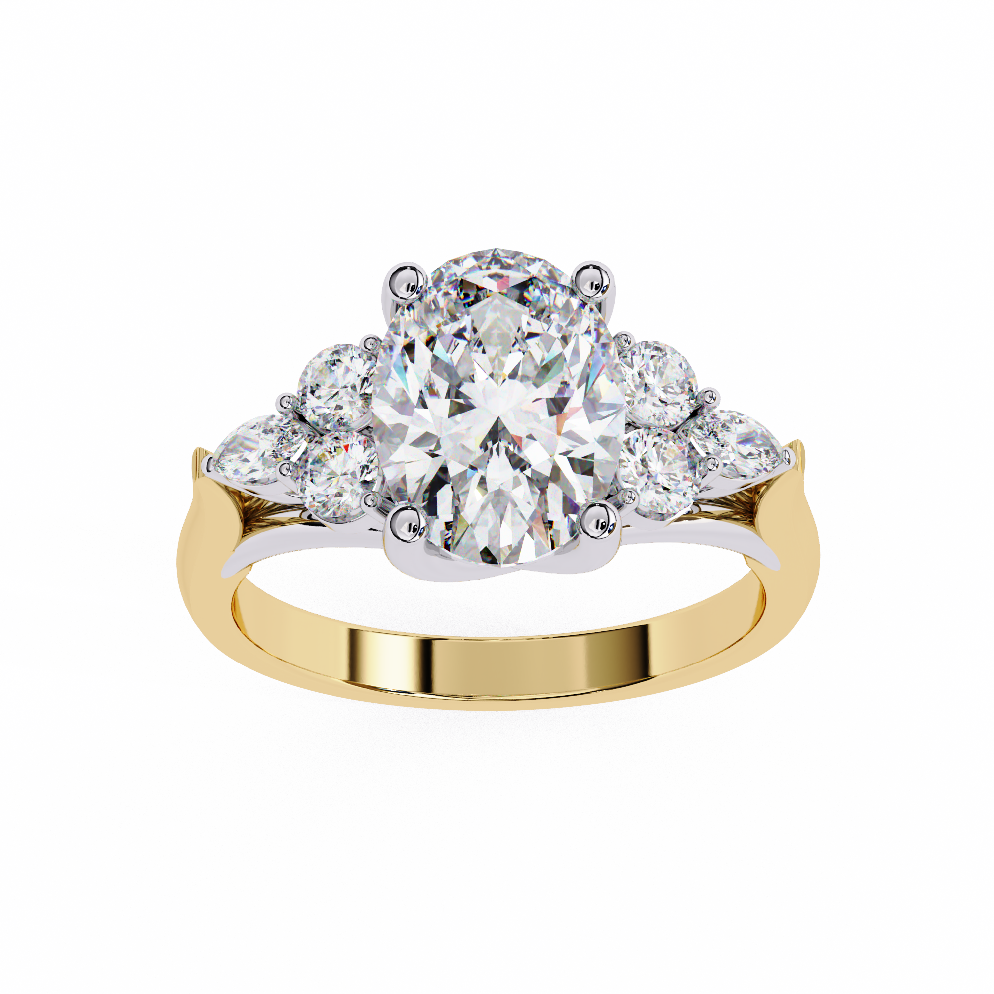Oval Cut Five-Stone Diamond Ring