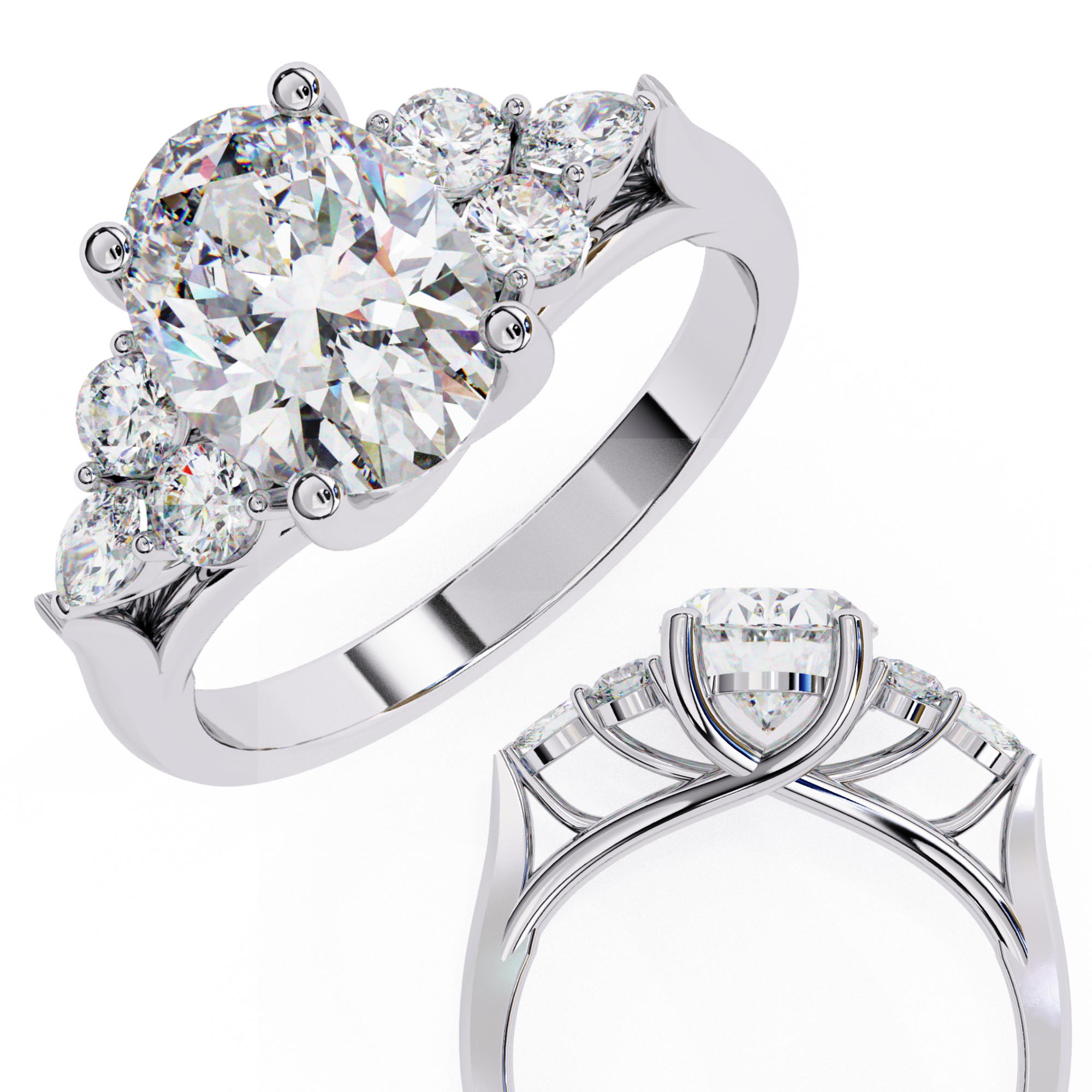 Celeste Grace Oval Centerpiece with Diamond Ensemble