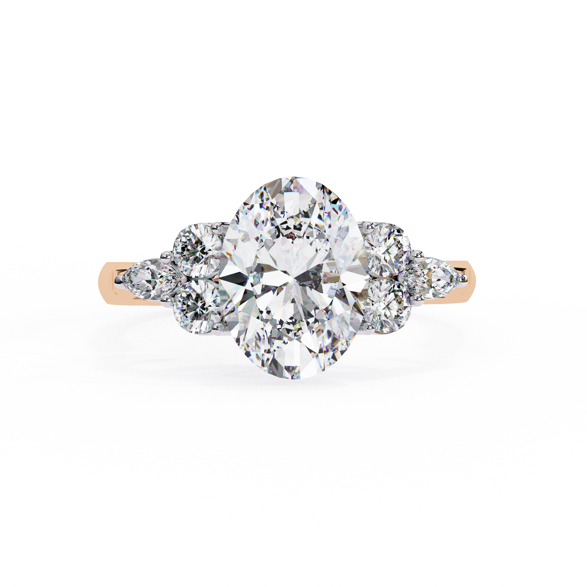 Oval Cut Five-Stone Diamond Ring