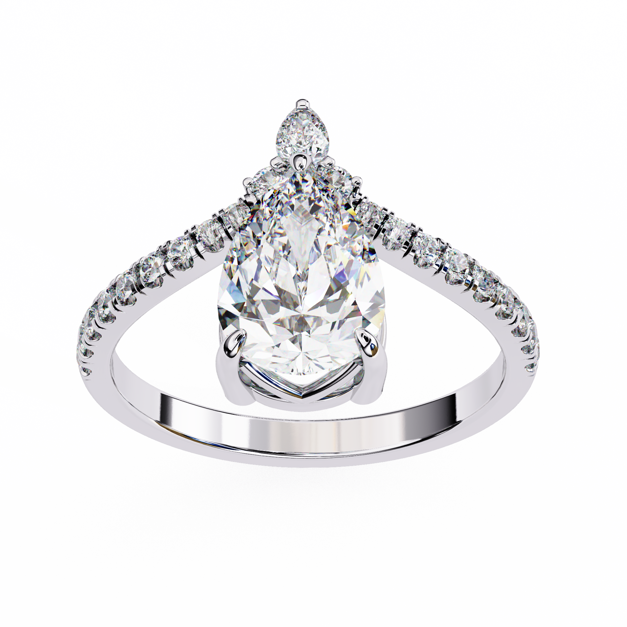 Teardrop Diamond Engagement Ring