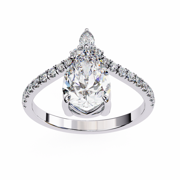 Teardrop Diamond Engagement Ring