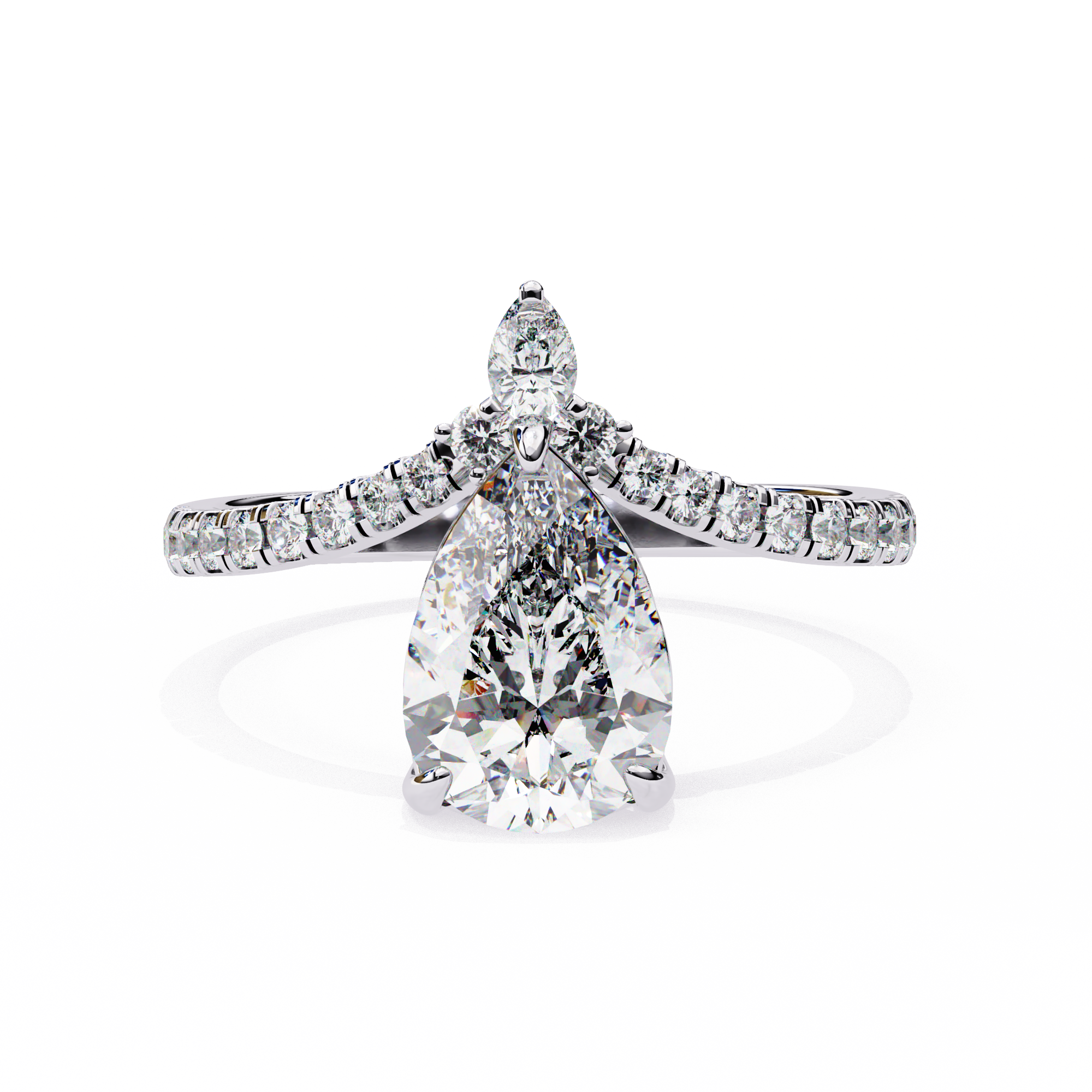 Teardrop Diamond Engagement Ring