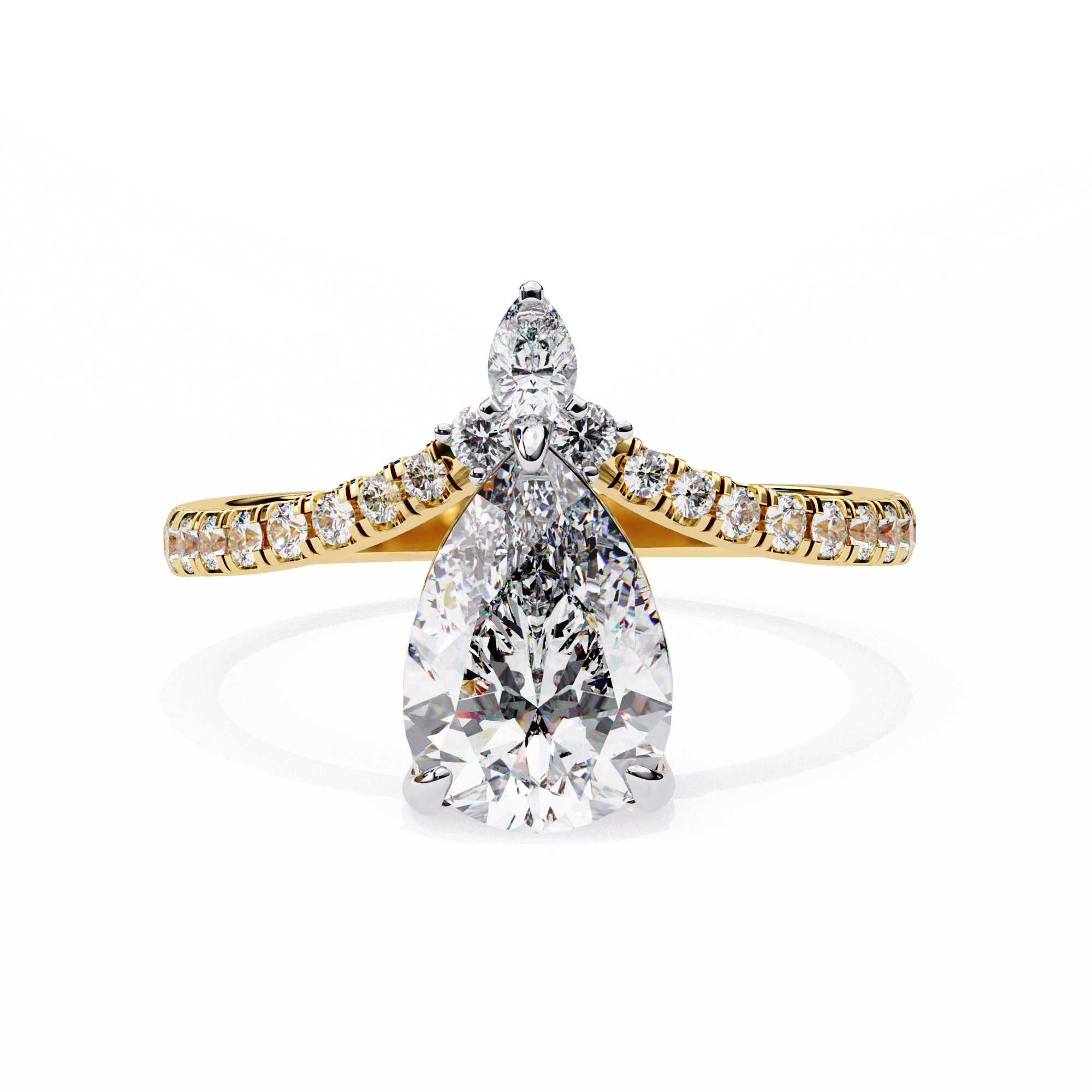 Teardrop Diamond Engagement Ring