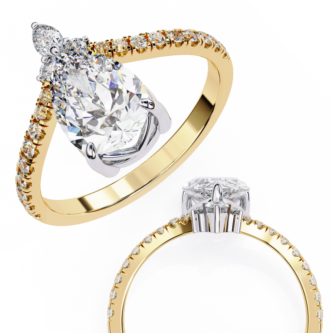 Teardrop Diamond Engagement Ring