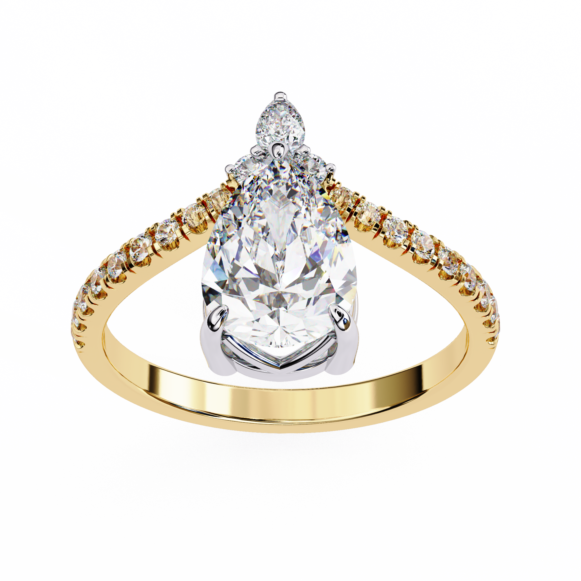 Teardrop Diamond Engagement Ring