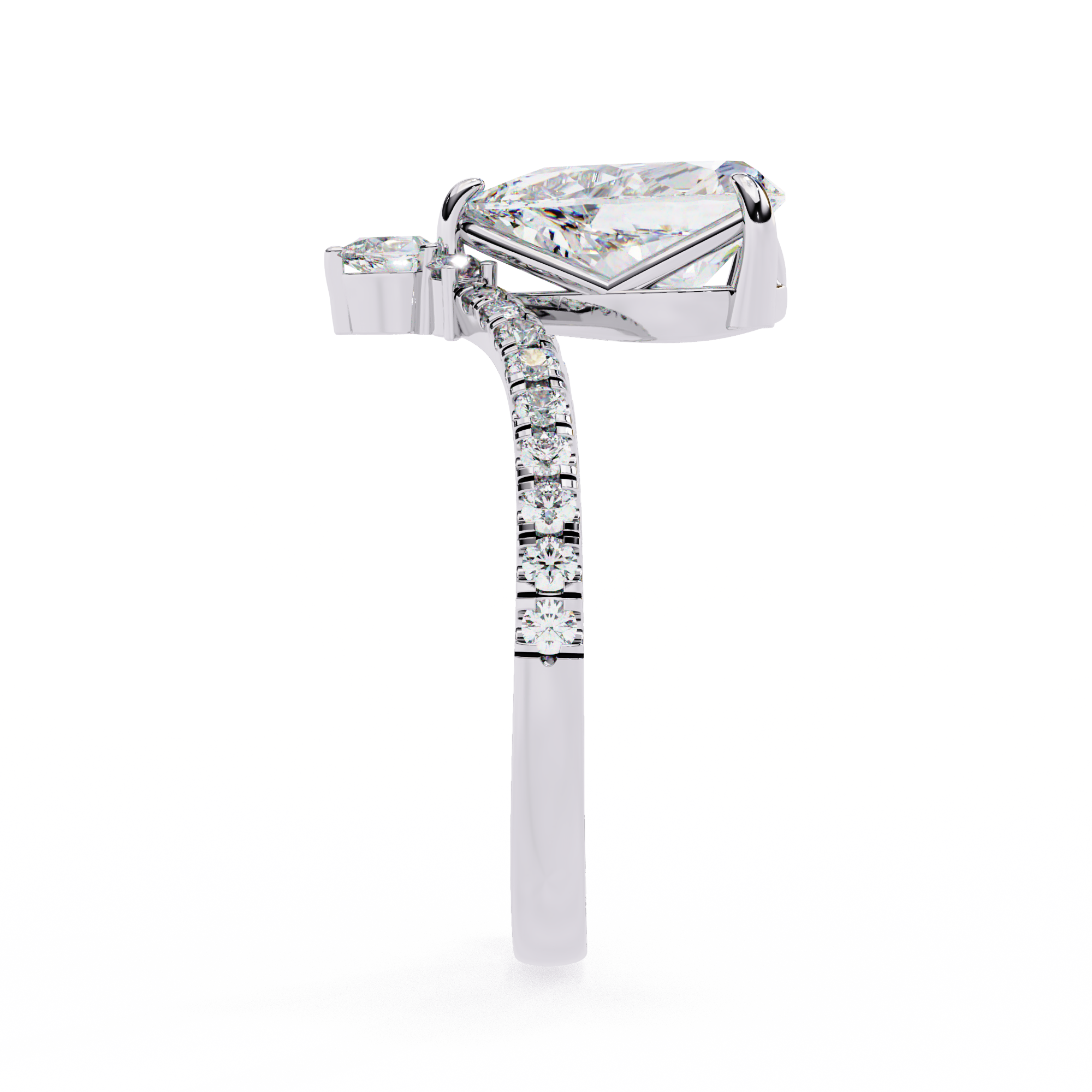 Teardrop Diamond Engagement Ring