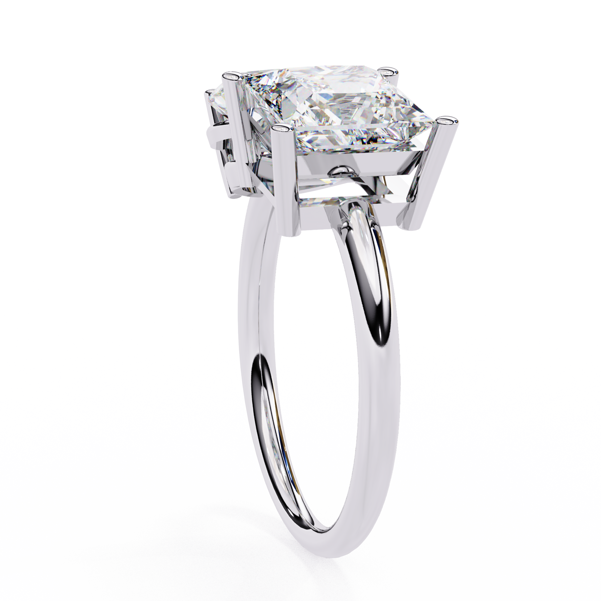 Pear and Princess Cut Diamond Ring