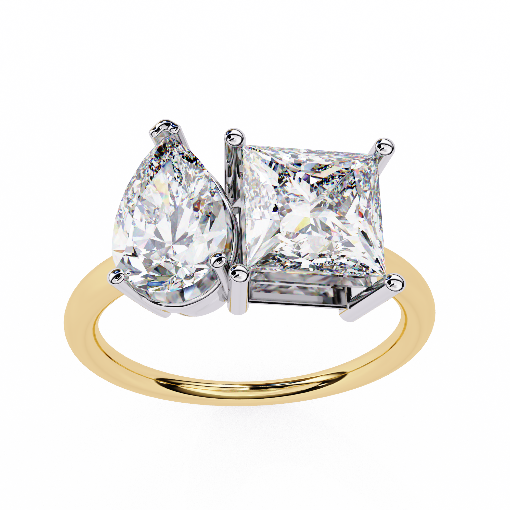 Pear and Princess Cut Diamond Ring