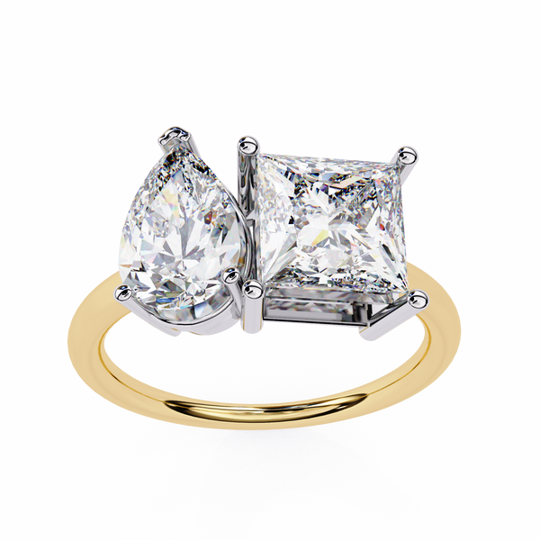 Pear-Princess Diamond Duet Ring