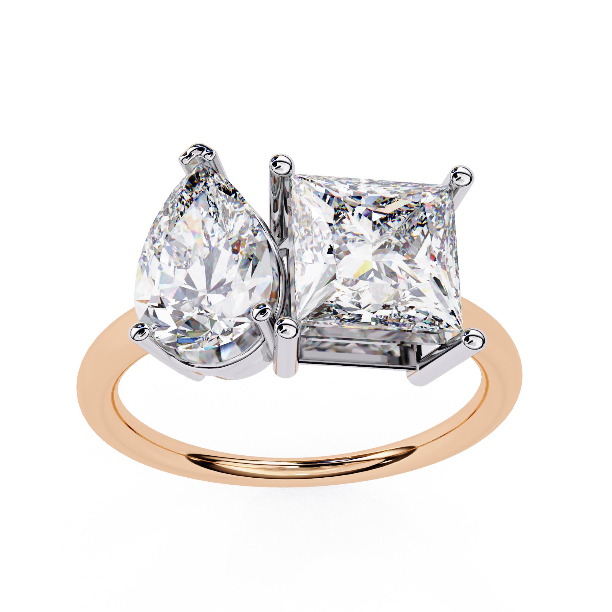 Pear and Princess Cut Diamond Ring