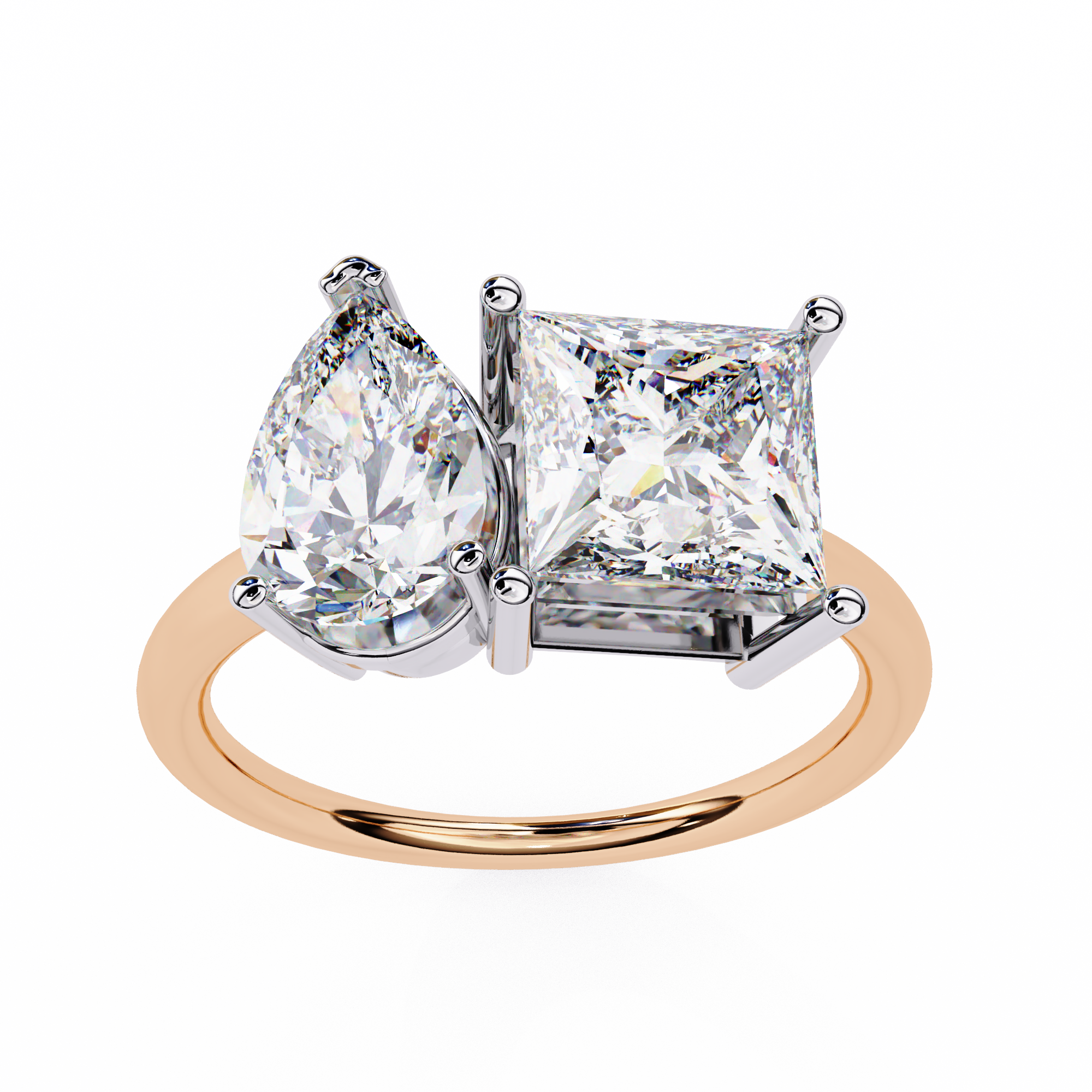 Pear and Princess Cut Diamond Ring