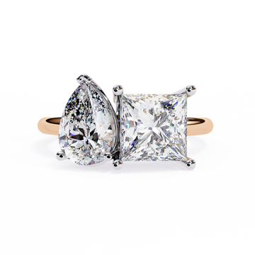 Pear and Princess Toi et Moi Diamond Ring