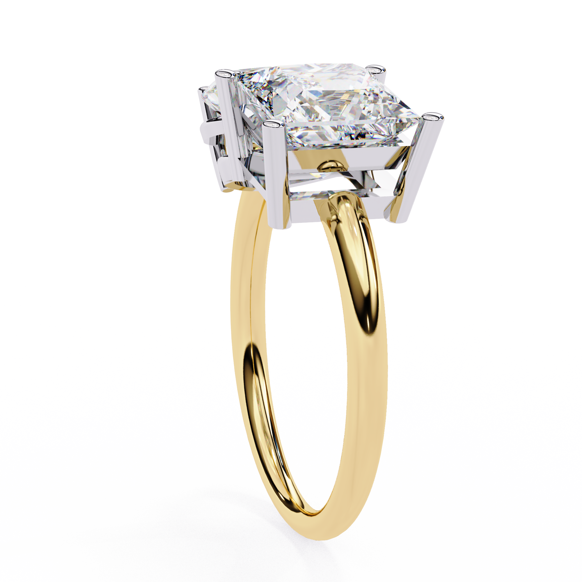 Pear and Princess Toi et Moi Diamond Ring