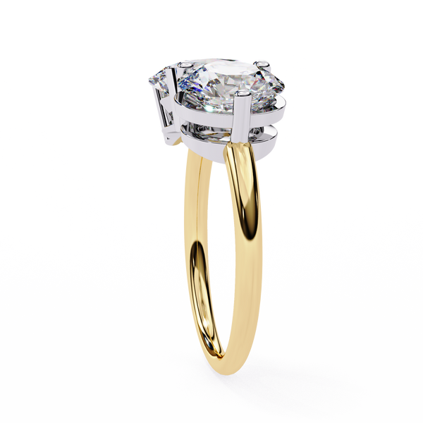 Oval & Round Solitaire Two Stone Ring