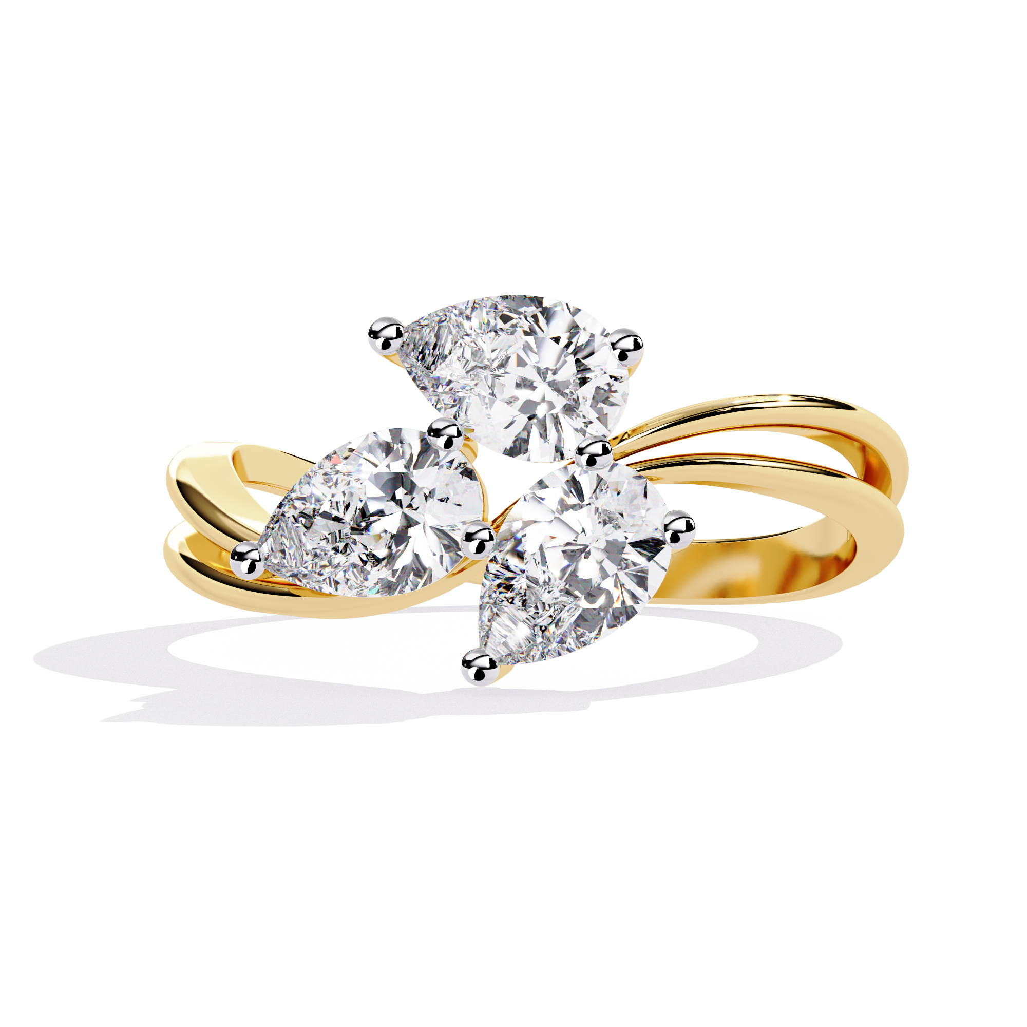 Moena Tri-Pear Radiance Ring