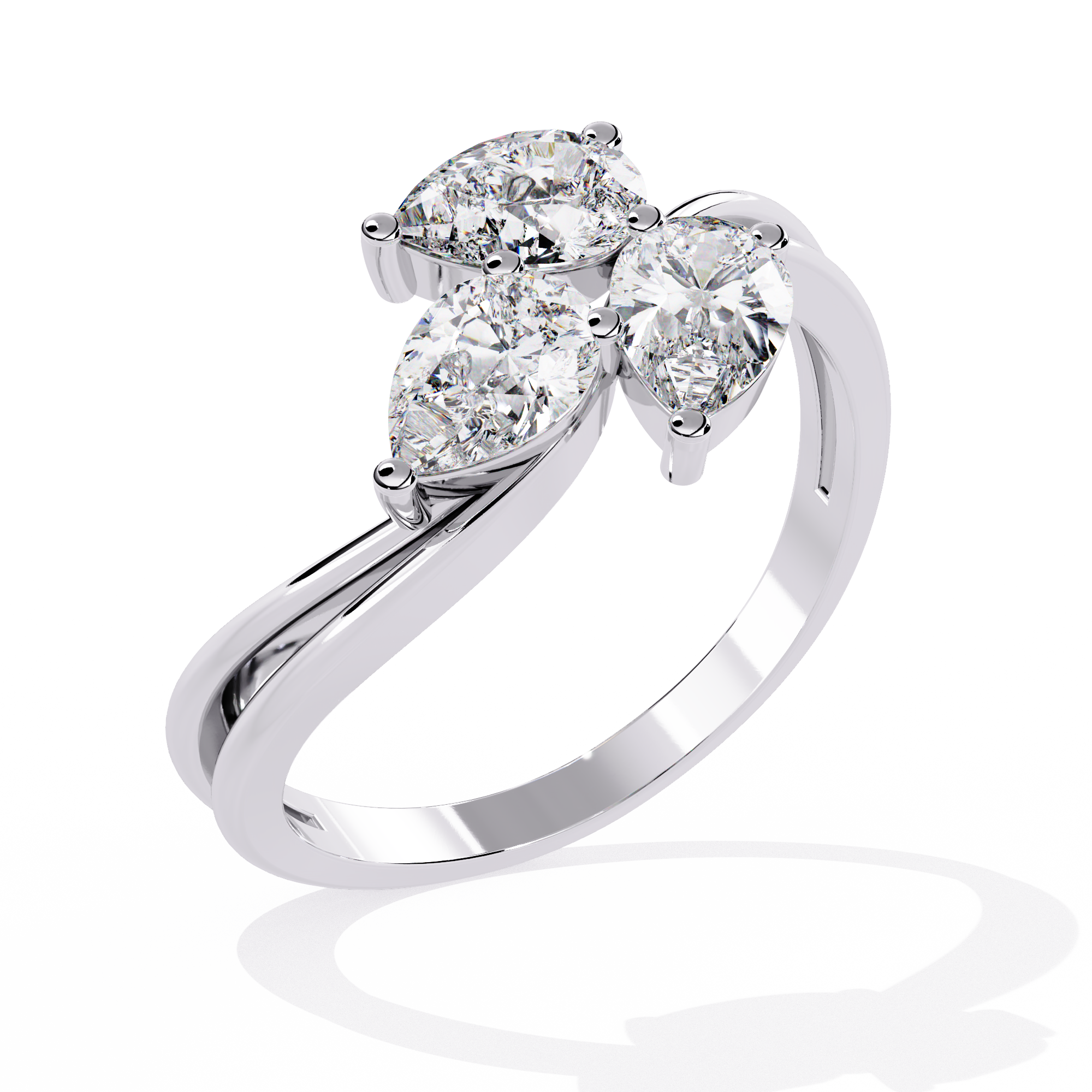 Moena Tri-Pear Radiance Ring